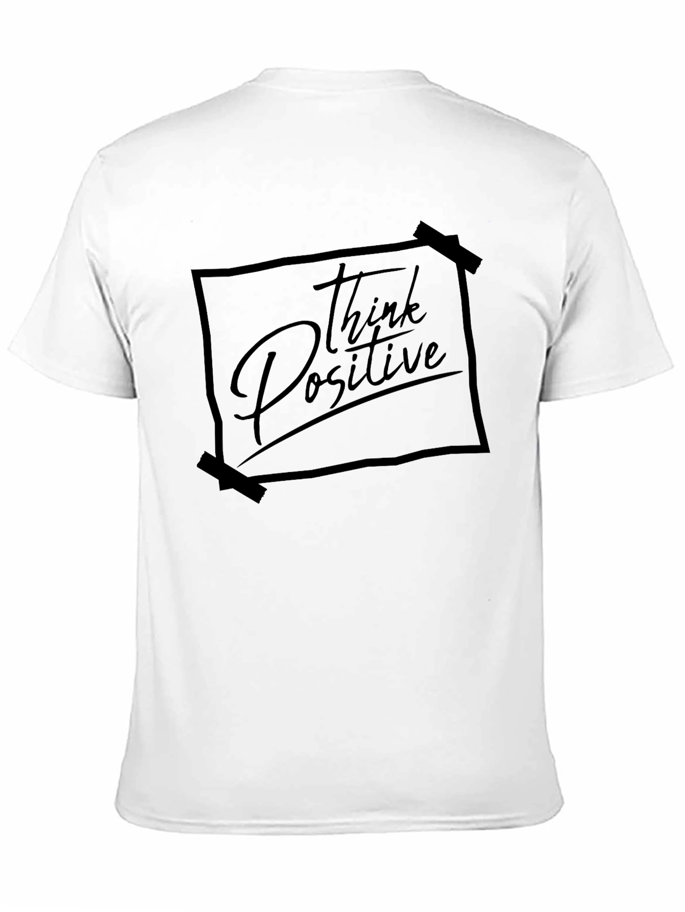 Think Positive Black Graphic T-Shirt