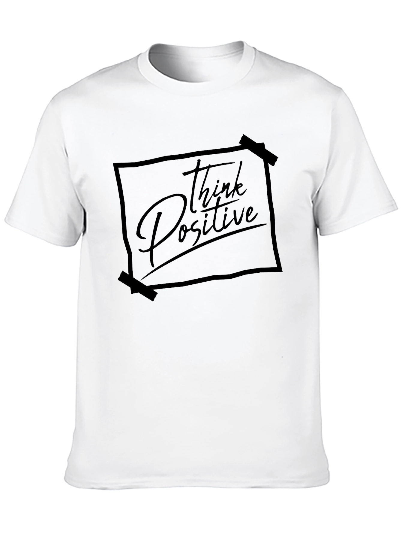 Think Positive Black Graphic T-Shirt