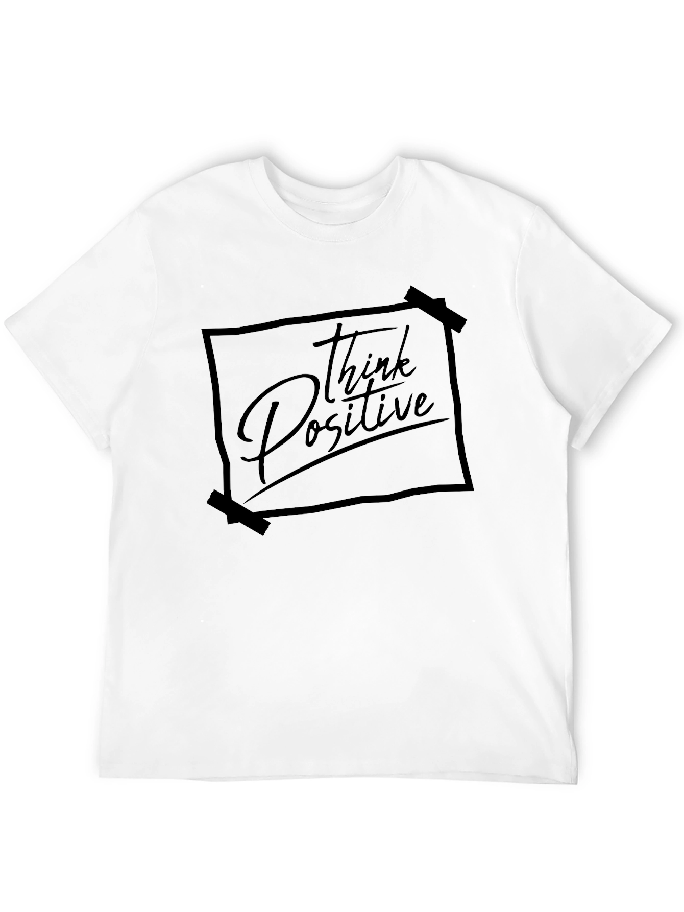 Think Positive Black Graphic T-Shirt