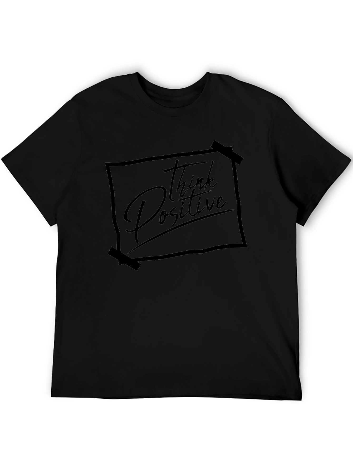 Think Positive Black Graphic T-Shirt