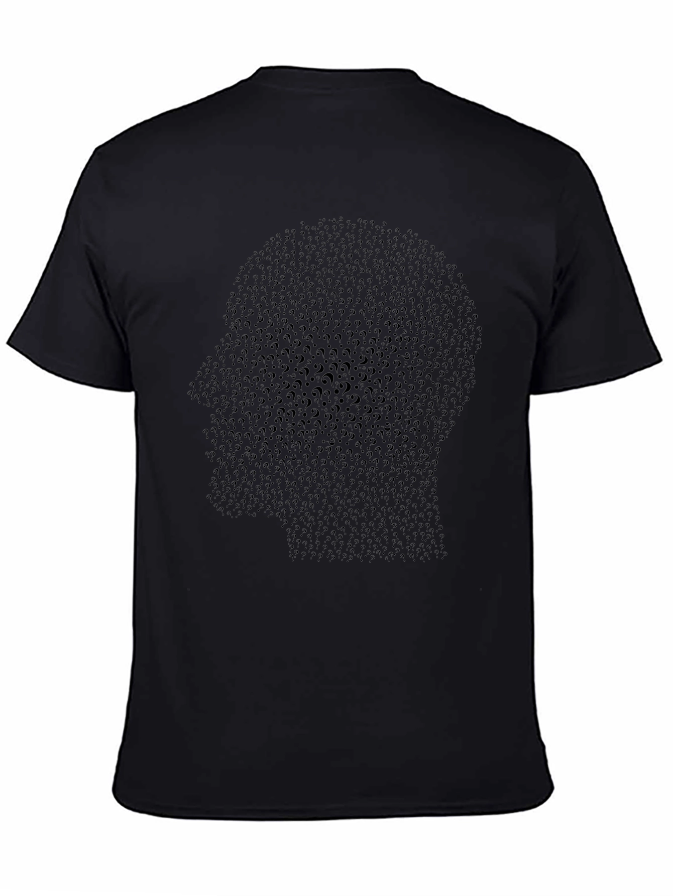 Question Mark Head Graphic Black T-Shirt