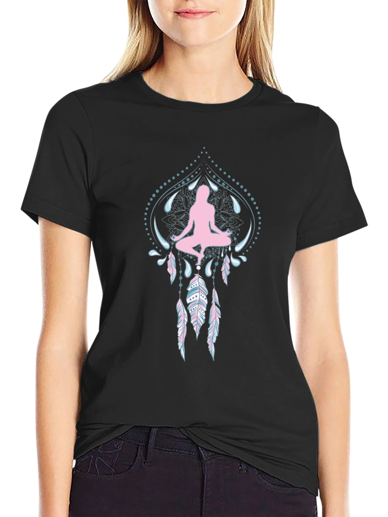 Yoga Meditation Dreamcatcher Graphic Tee