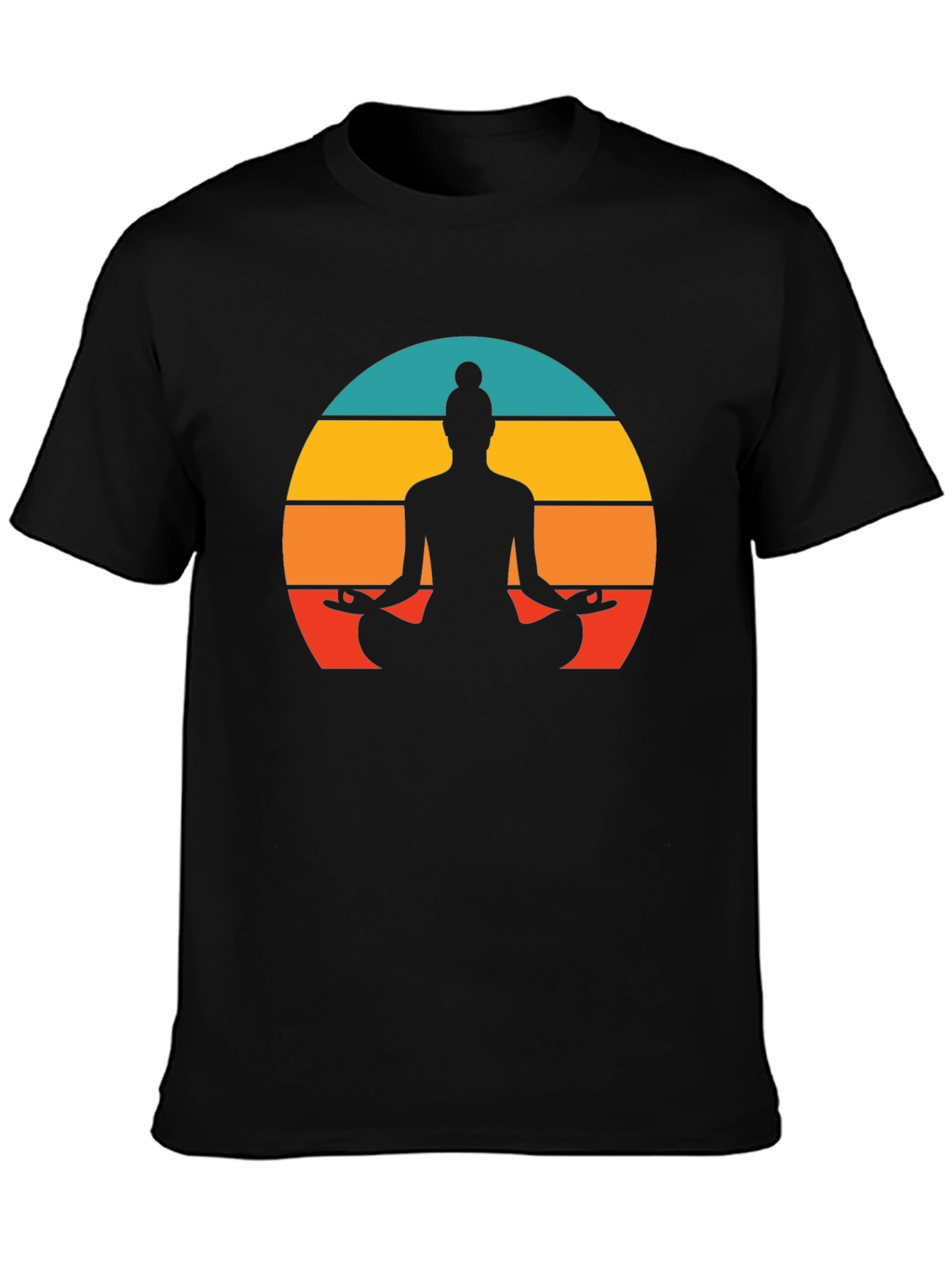Yoga Silhouette Tee - Sunset Meditation Design