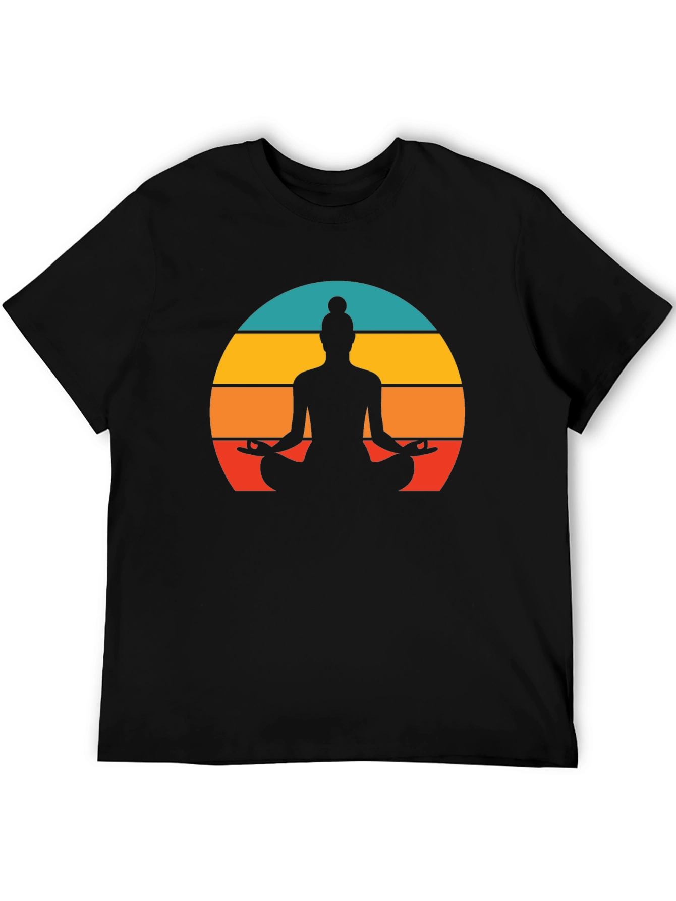 Yoga Silhouette Tee - Sunset Meditation Design