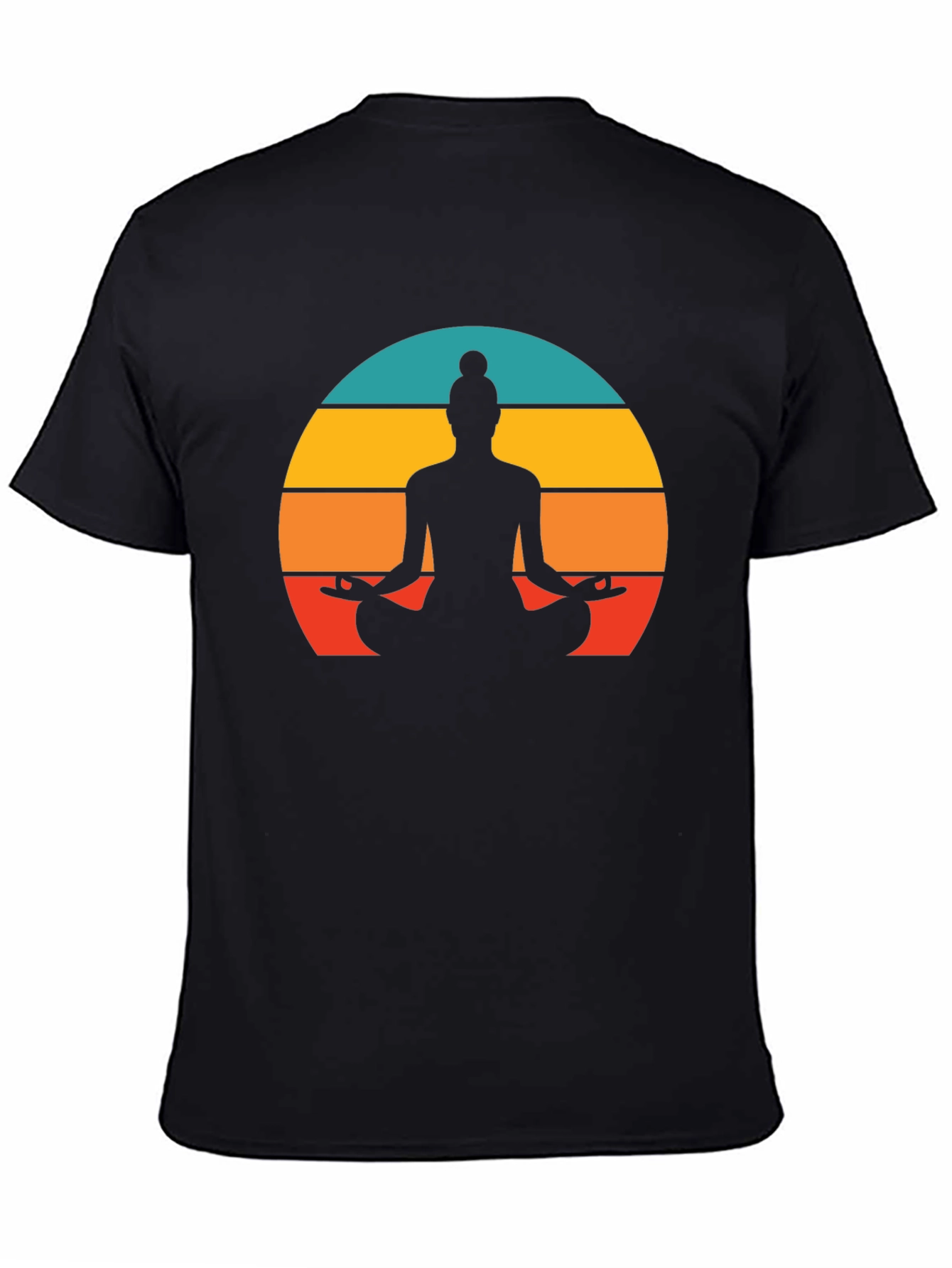 Yoga Silhouette Tee - Sunset Meditation Design