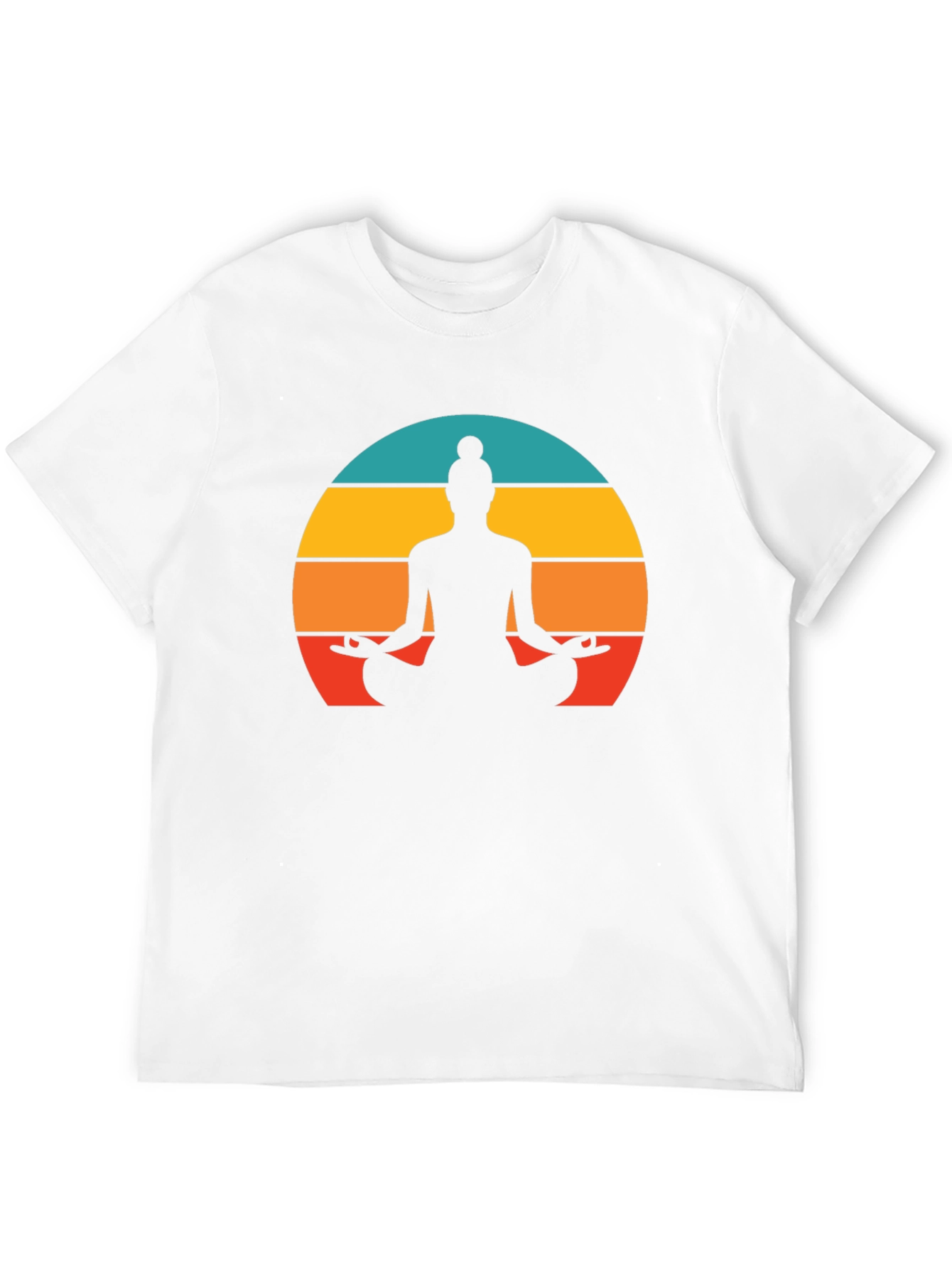 Yoga Silhouette Tee - Sunset Meditation Design