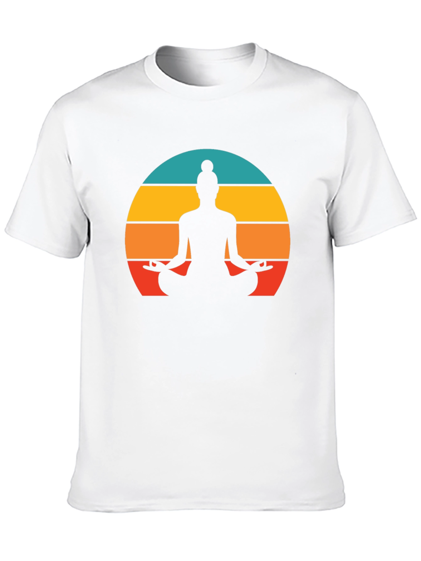 Yoga Silhouette Tee - Sunset Meditation Design