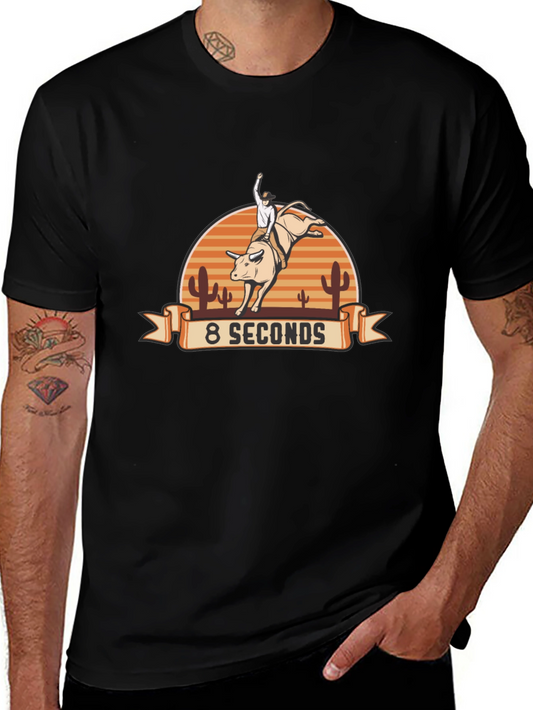 8 Seconds Rodeo Bull Riding Graphic Tee