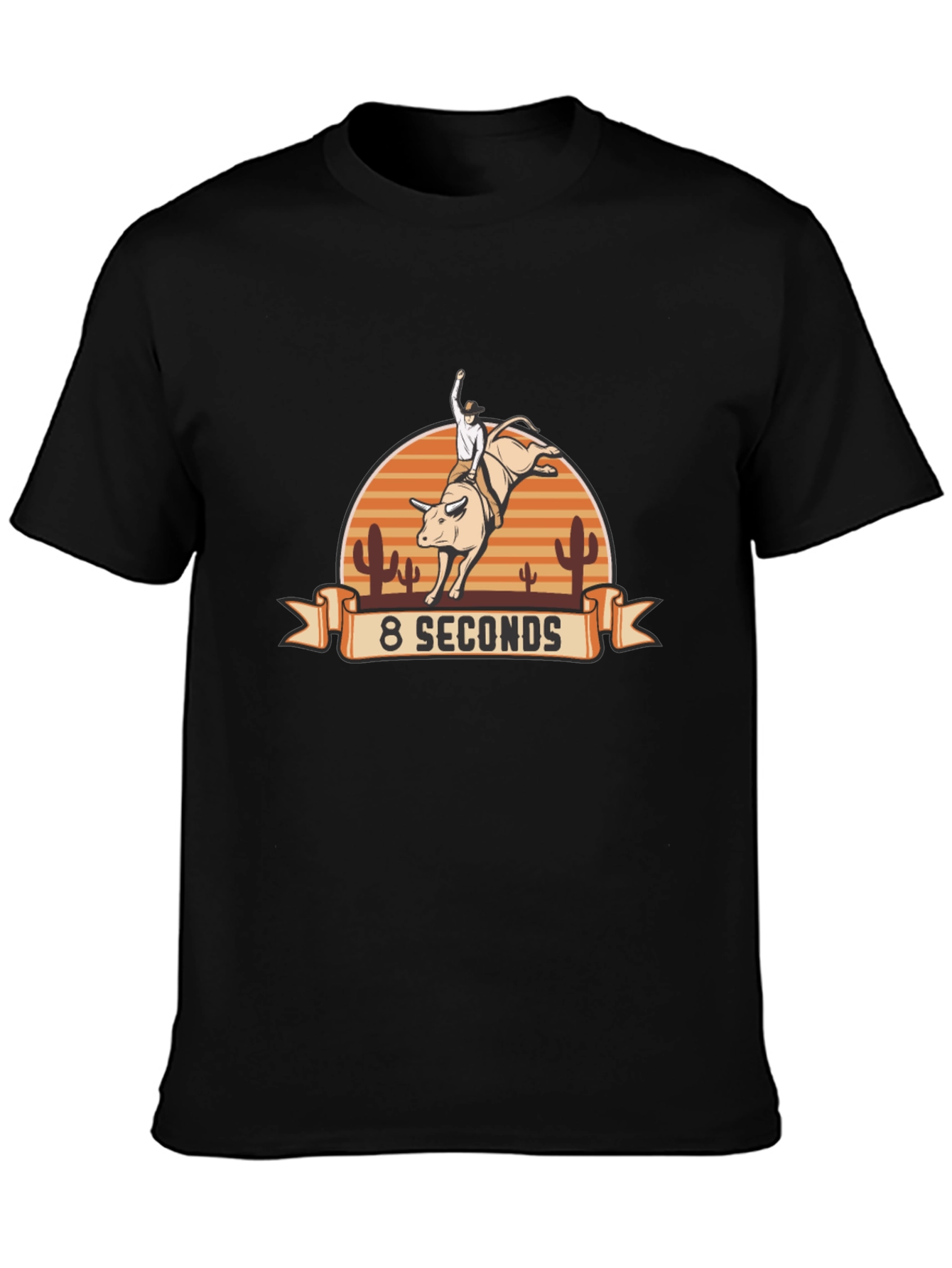 8 Seconds Rodeo Bull Riding Graphic Tee