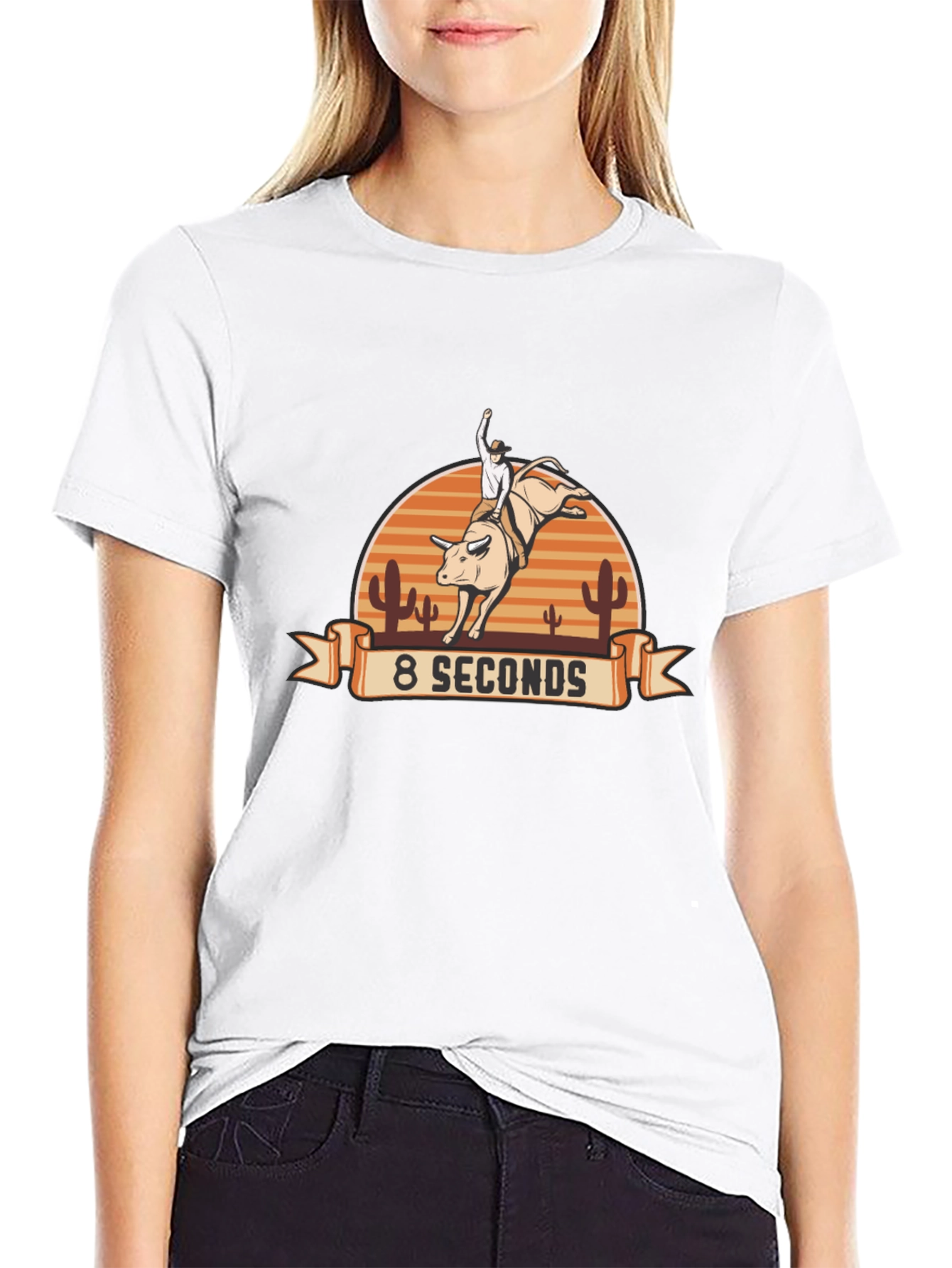 8 Seconds Rodeo Bull Riding Graphic Tee