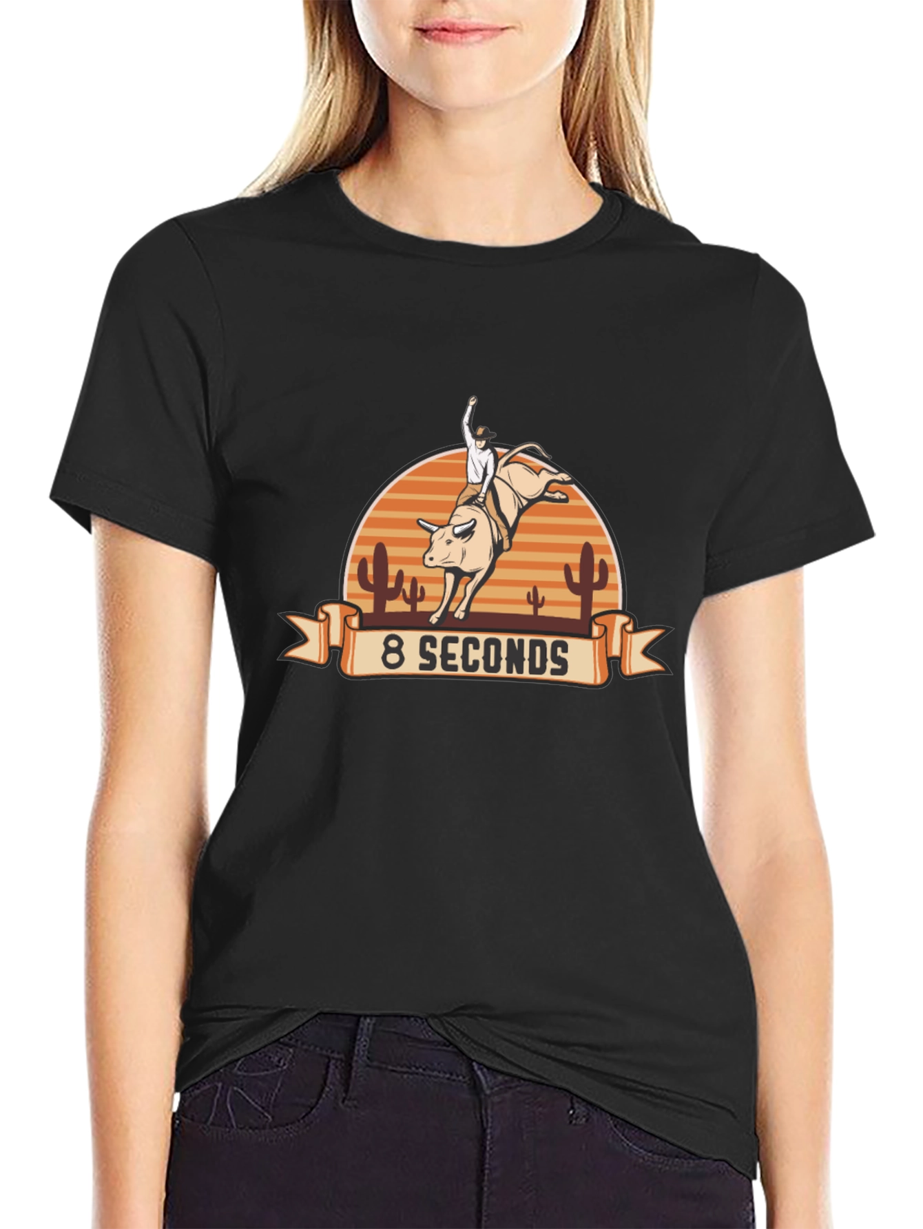 8 Seconds Rodeo Bull Riding Graphic Tee