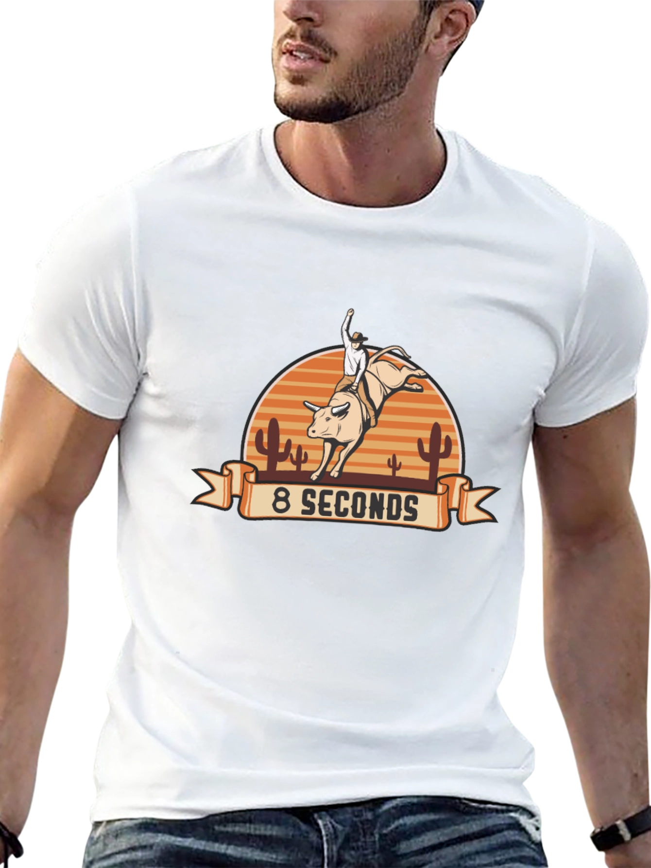 8 Seconds Rodeo Bull Riding Graphic Tee
