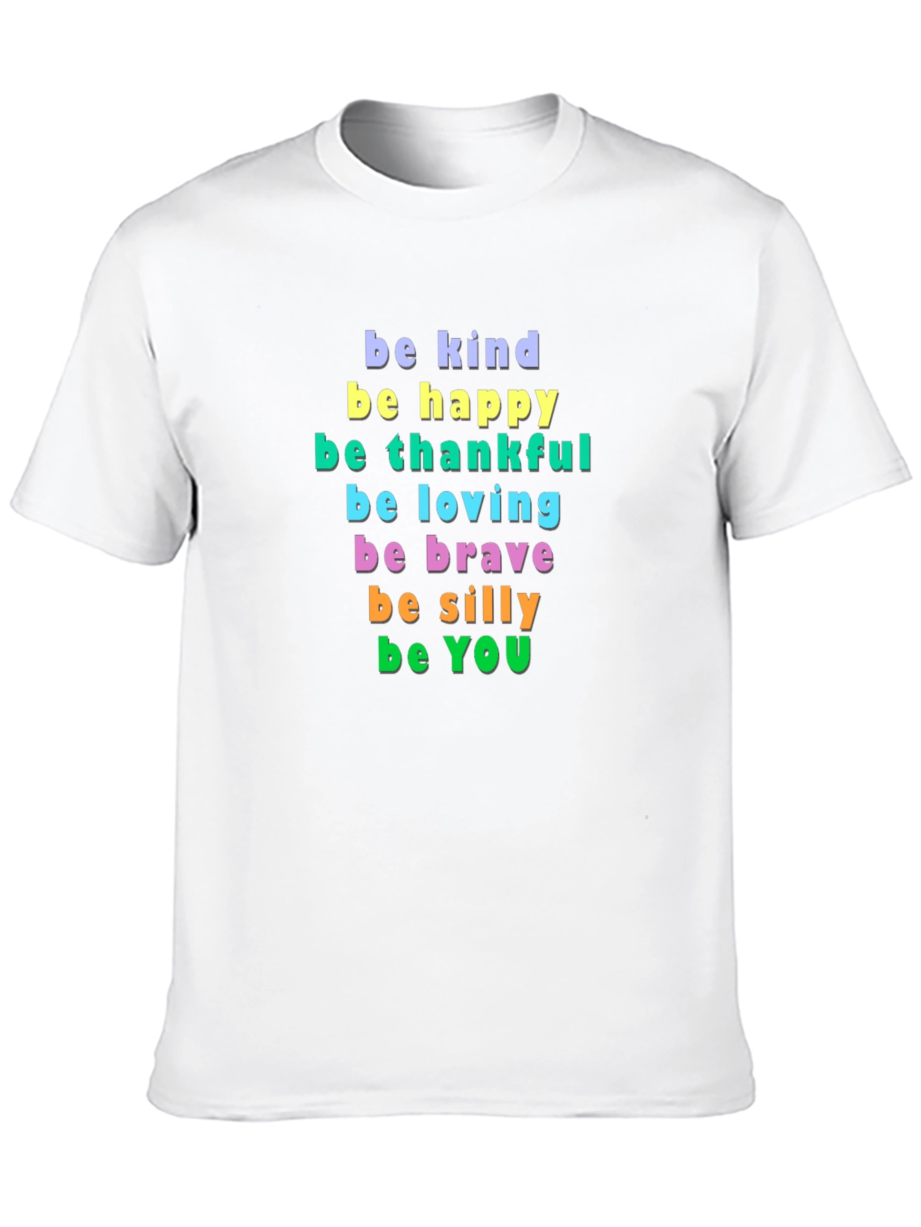 Be Kind Happy Thankful Graphic Tee - Inspirational Message