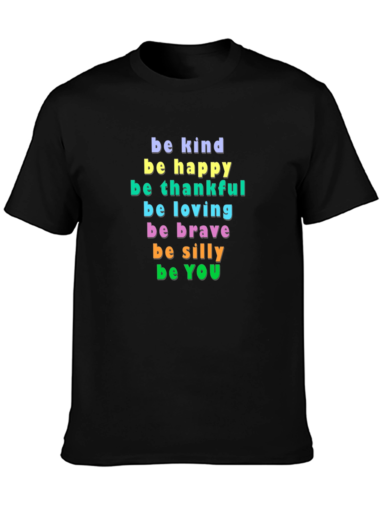 Be Kind Happy Thankful Graphic Tee - Inspirational Message