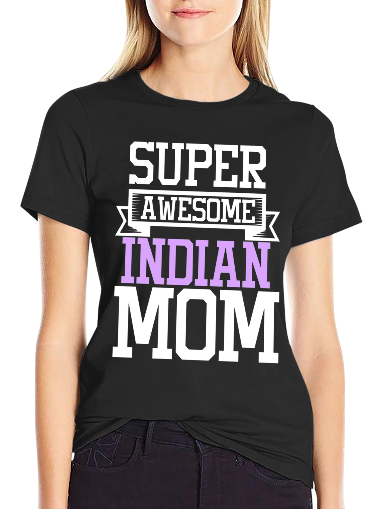 Super Awesome Indian Mom T-Shirt - Black