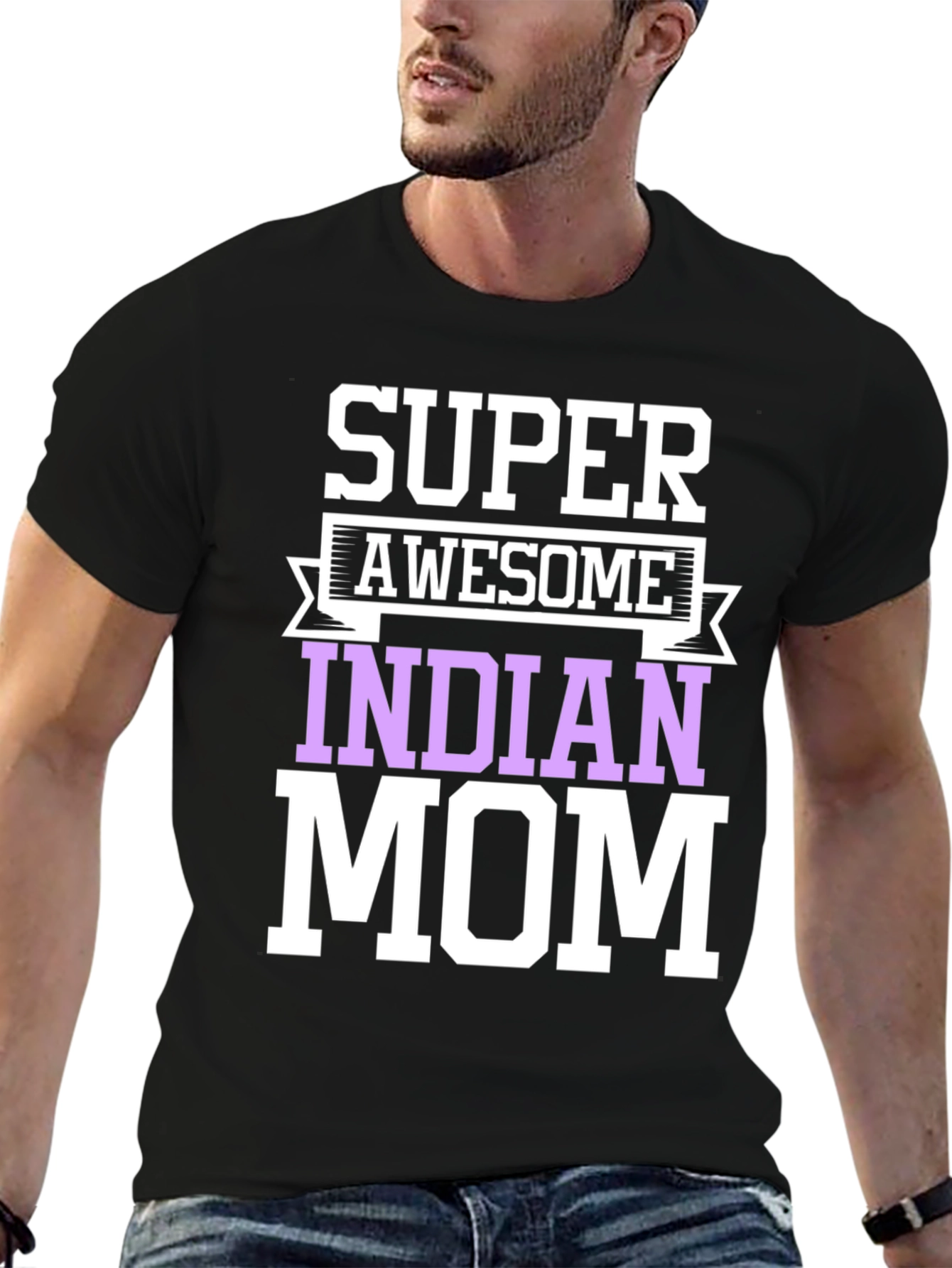 Super Awesome Indian Mom T-Shirt - Black