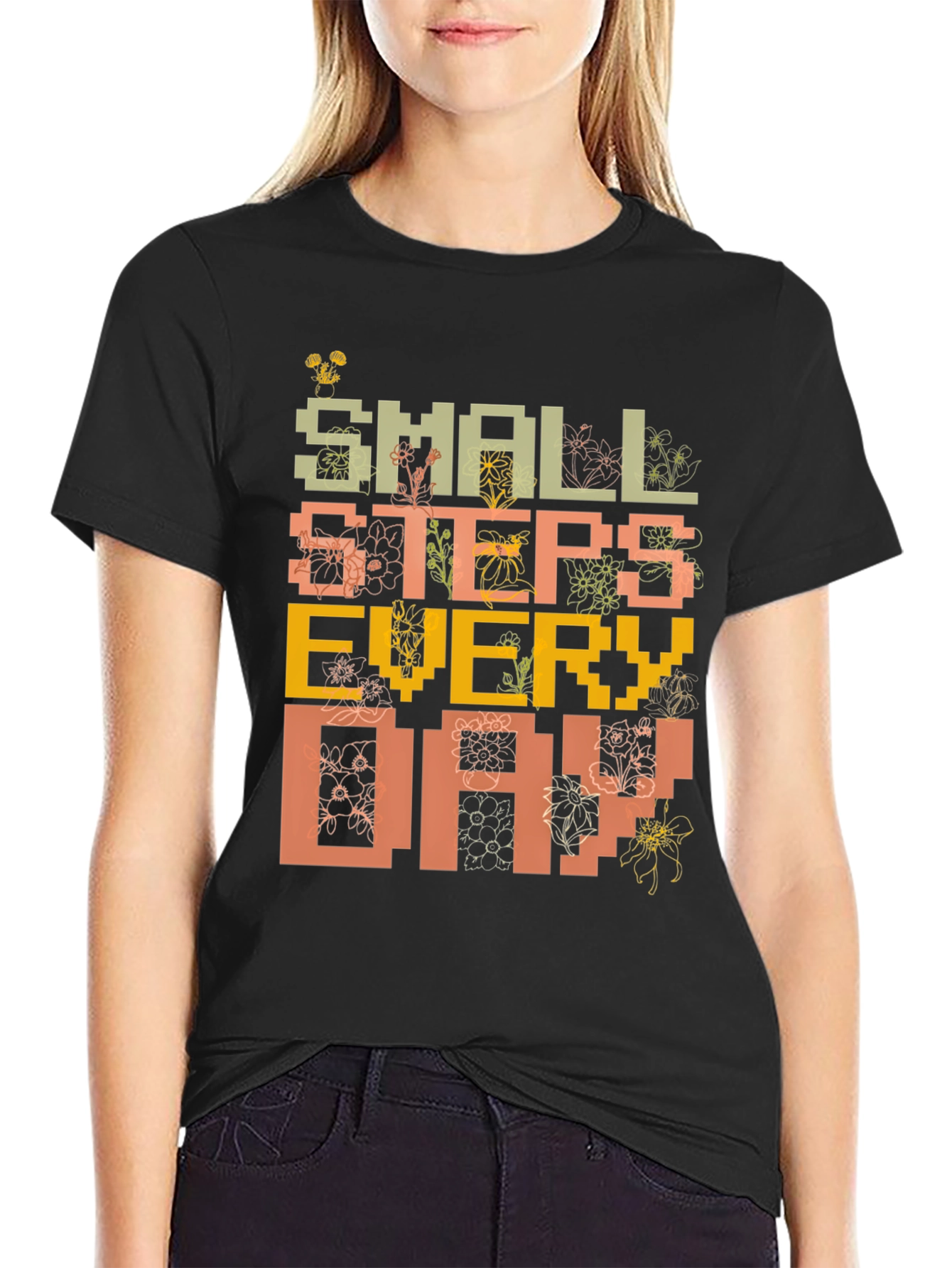 Small Steps Everyday Graphic Tee - Black