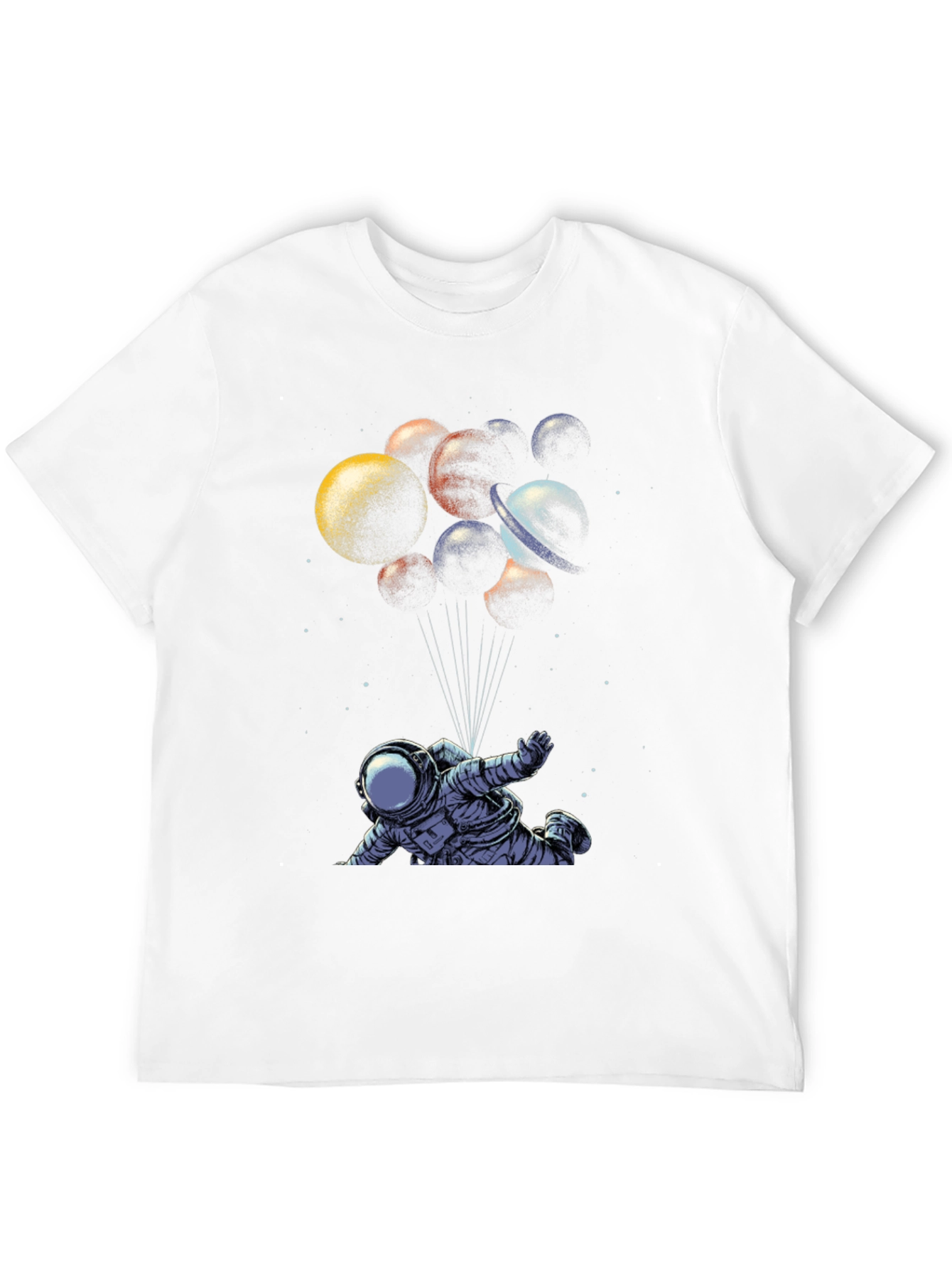 Astronaut Planet Balloons Graphic Tee