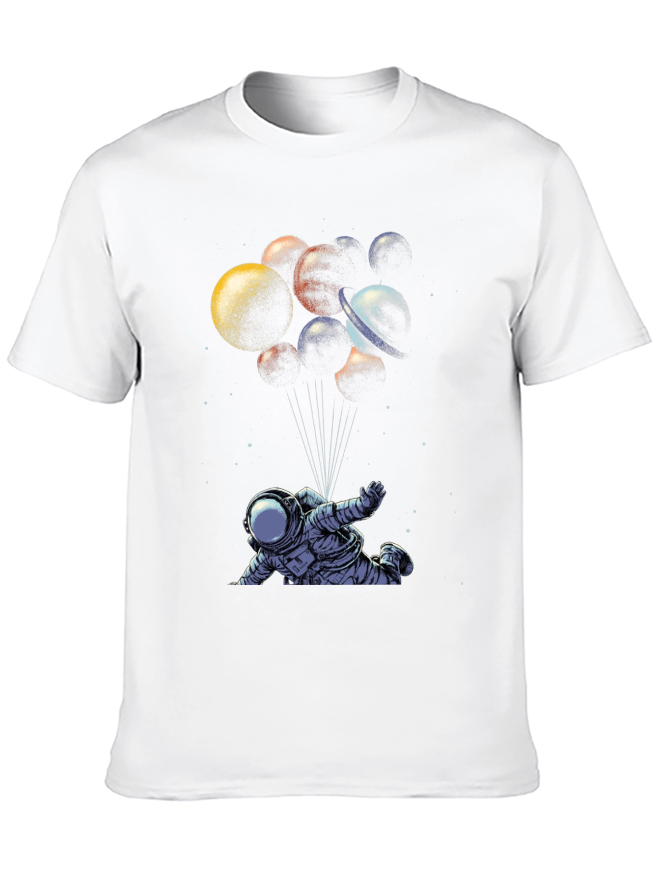Astronaut Planet Balloons Graphic Tee