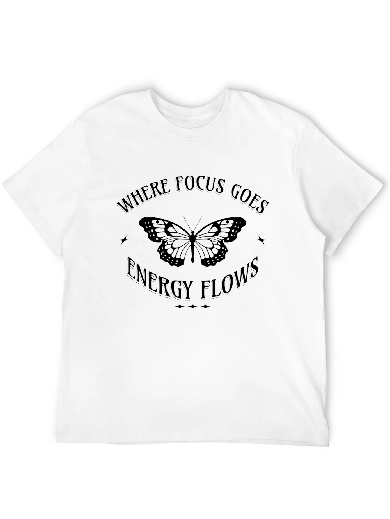 Butterfly Energy Flow Graphic Tee - Black