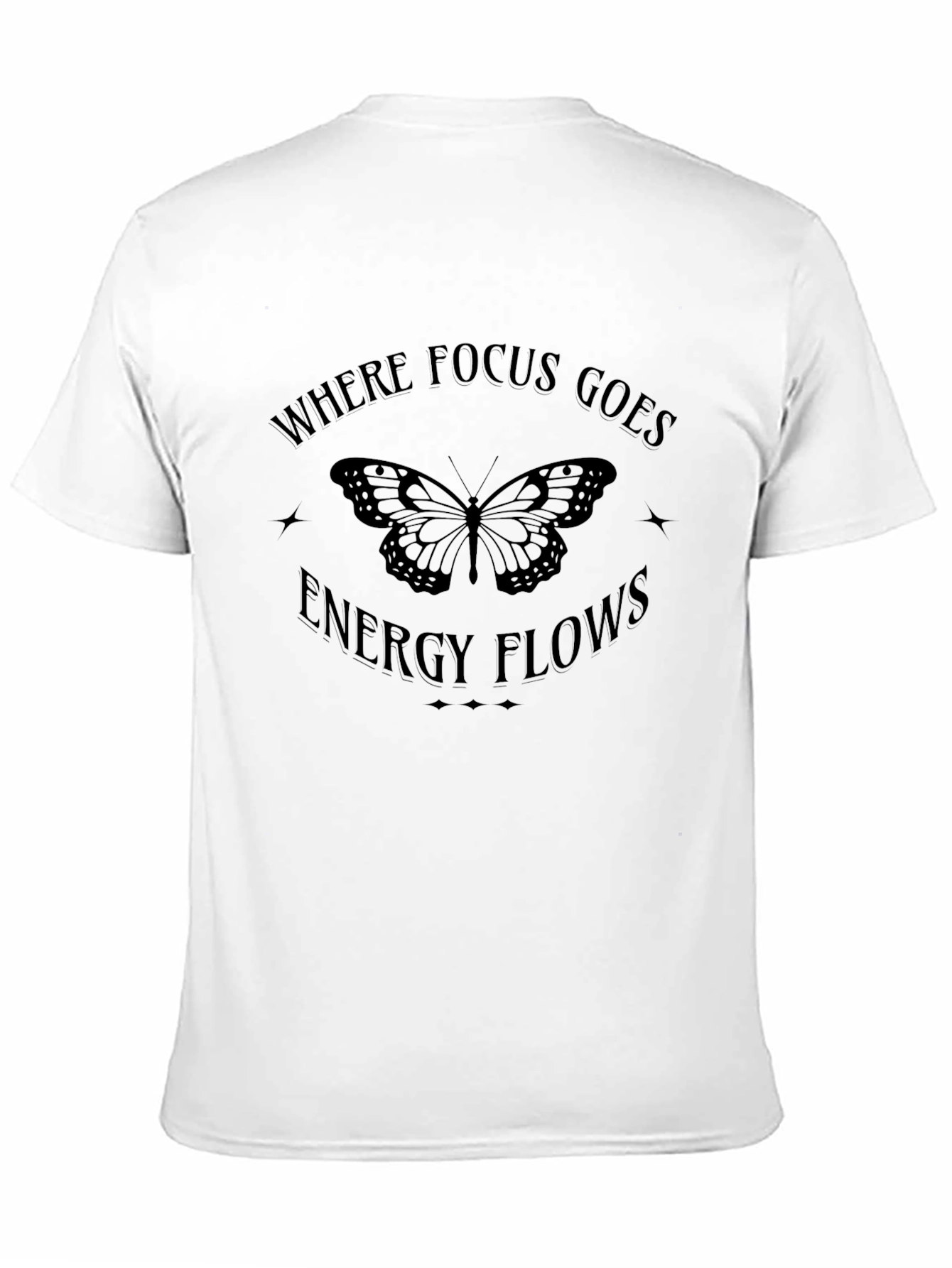 Butterfly Energy Flow Graphic Tee - Black