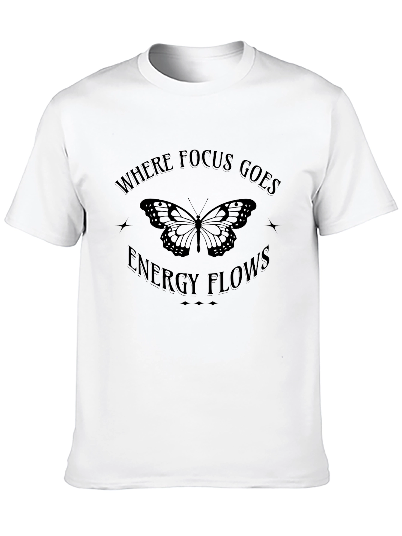 Butterfly Energy Flow Graphic Tee - Black