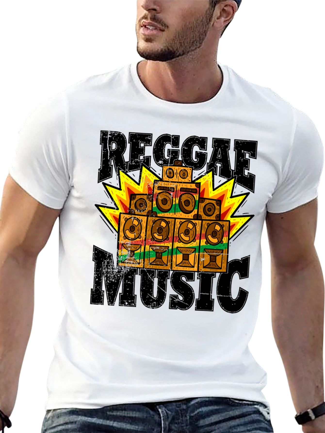 Reggae Music Graphic T-Shirt - Black