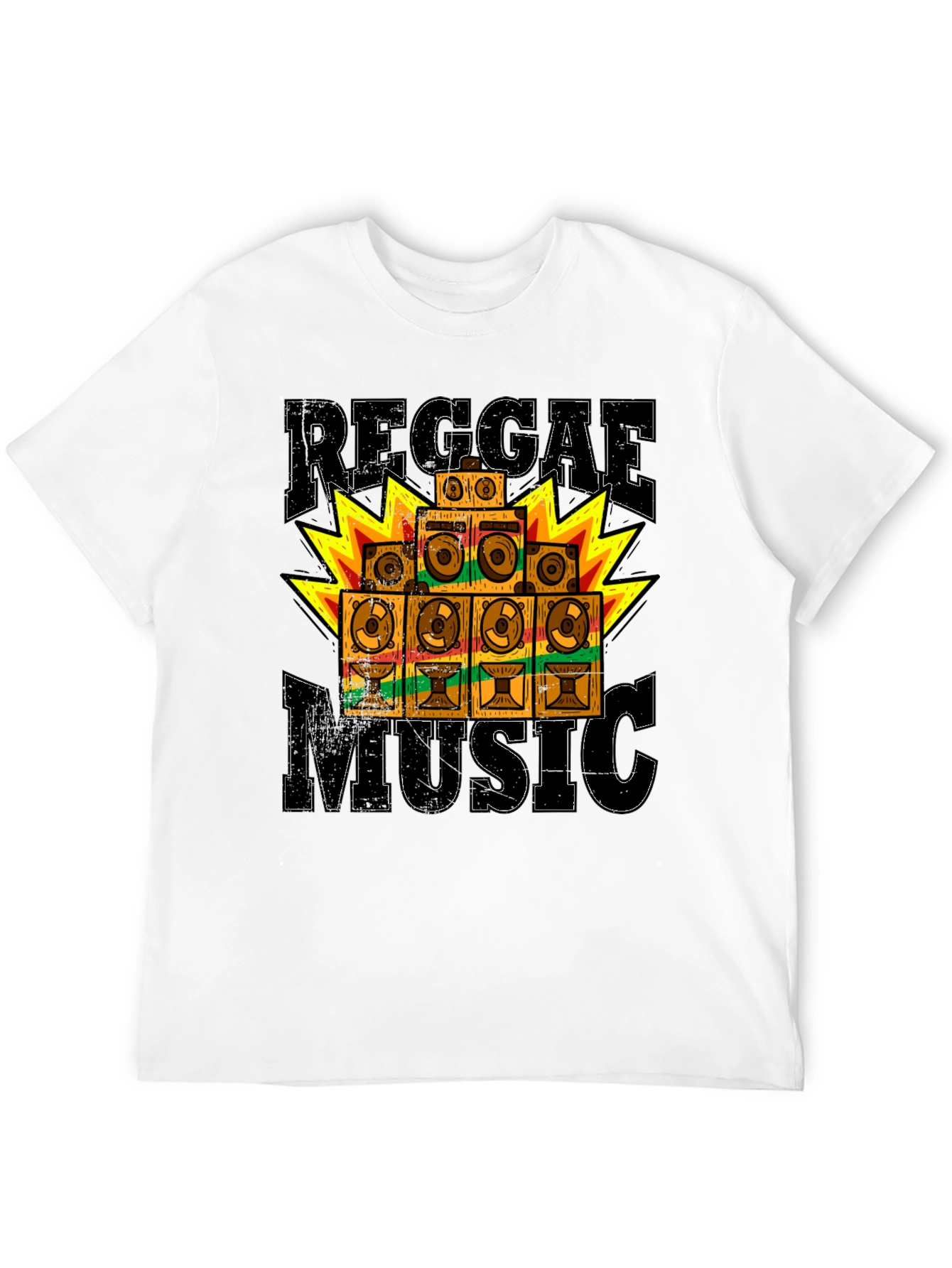 Reggae Music Graphic T-Shirt - Black
