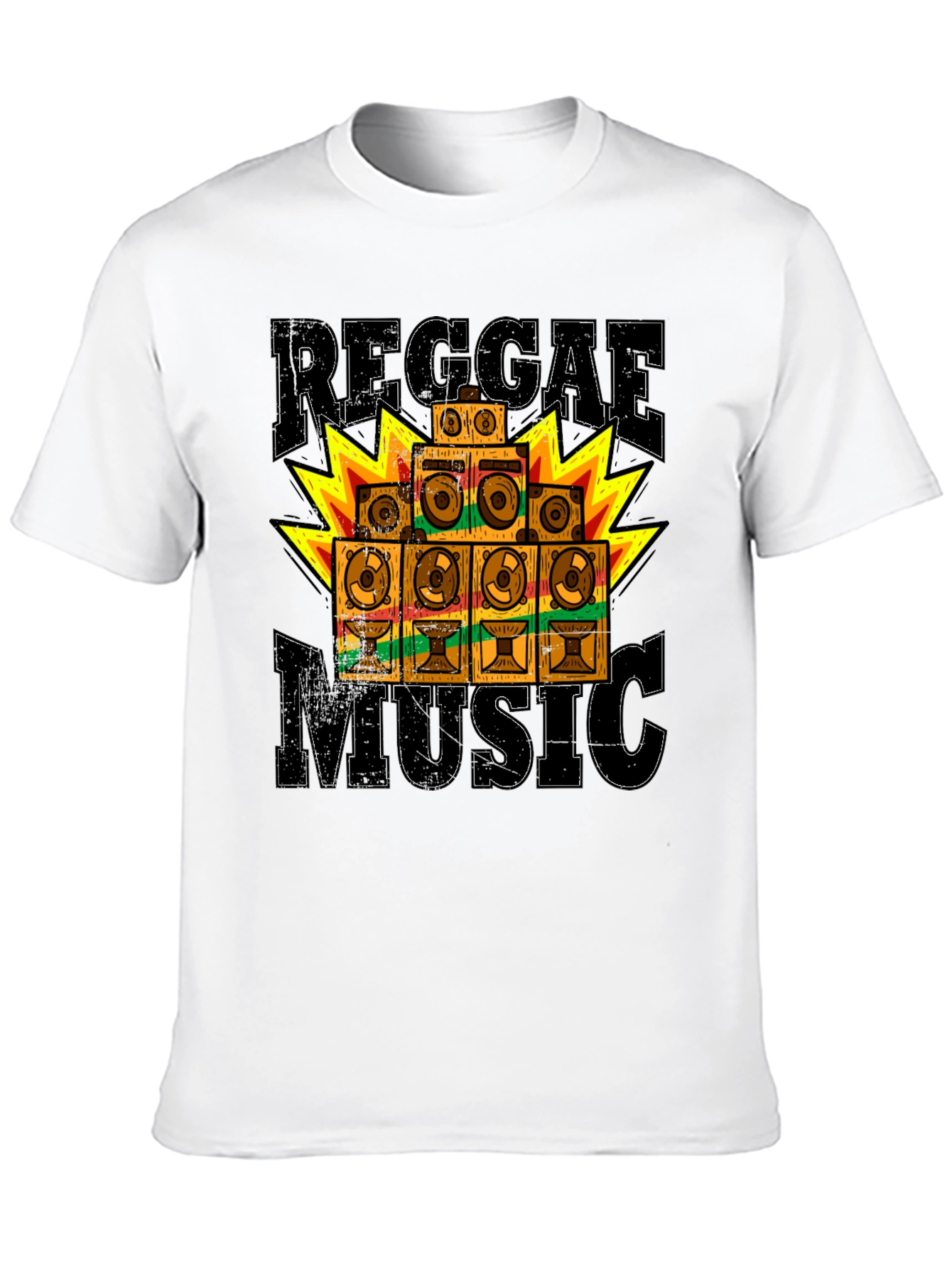 Reggae Music Graphic T-Shirt - Black