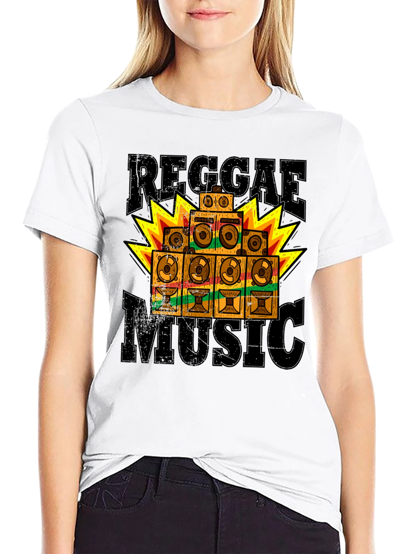Reggae Music Graphic T-Shirt - Black