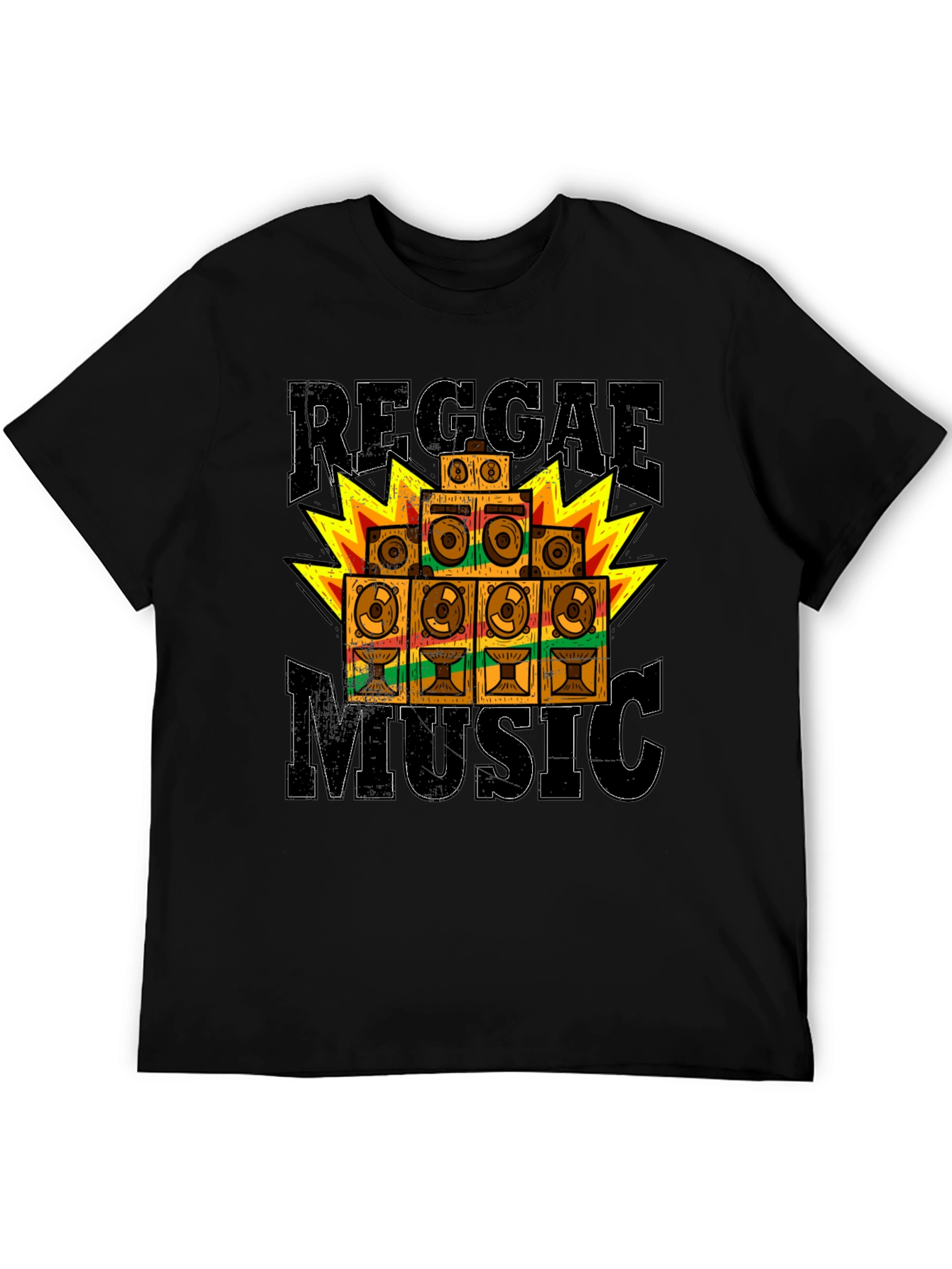 Reggae Music Graphic T-Shirt - Black