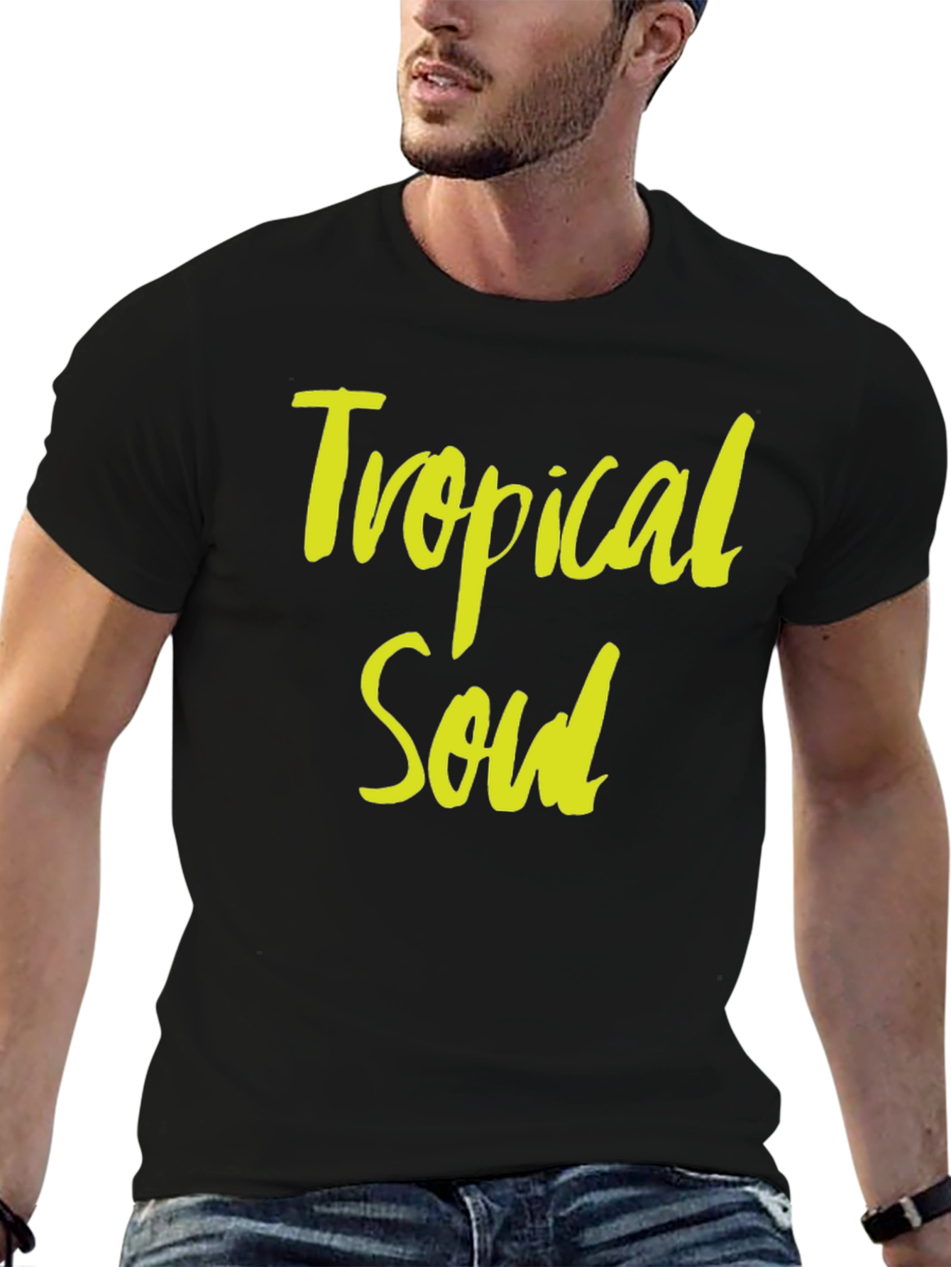 Tropical Soul Black Graphic T-Shirt