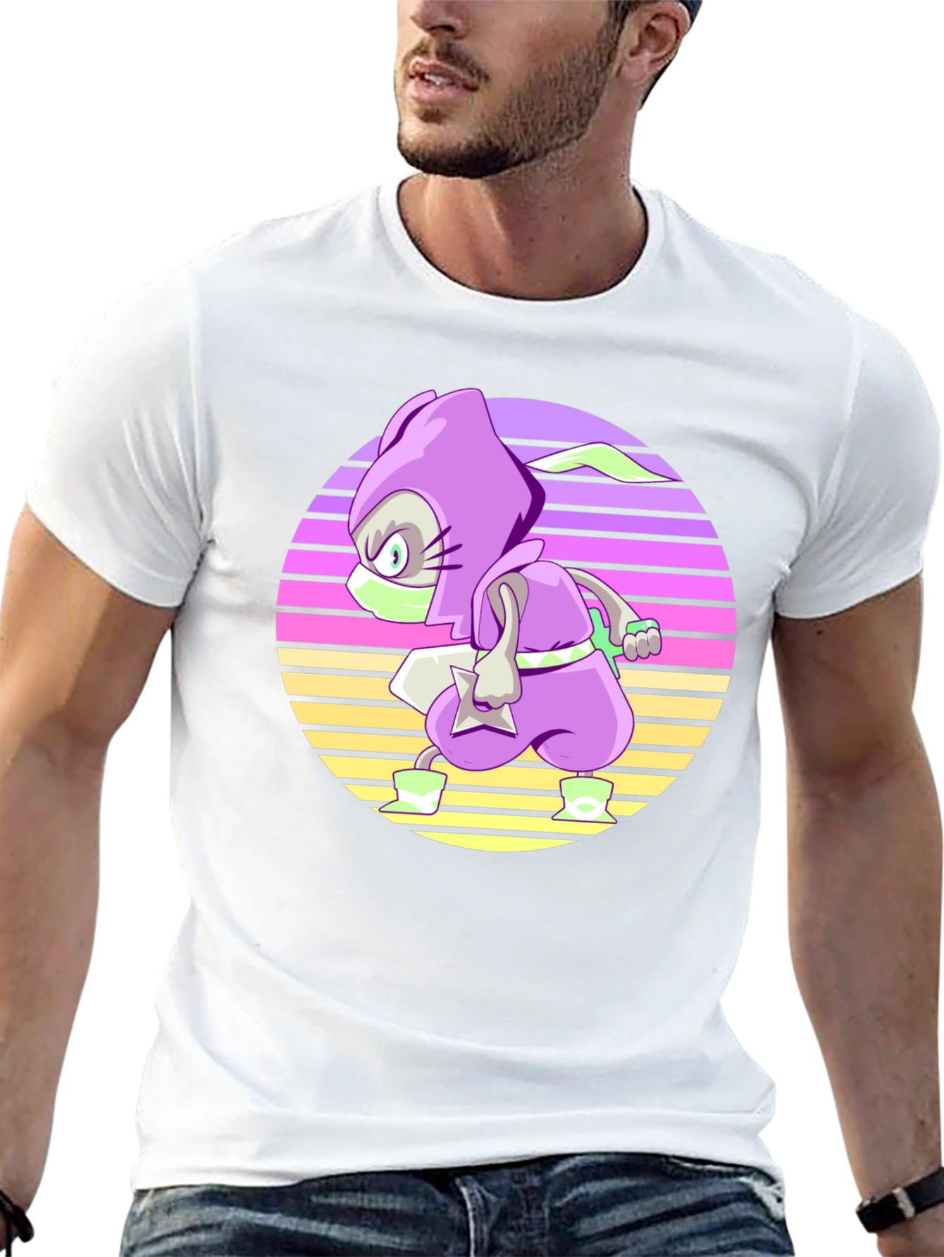 Retro Ninja T-Shirt - Cool Cartoon Style