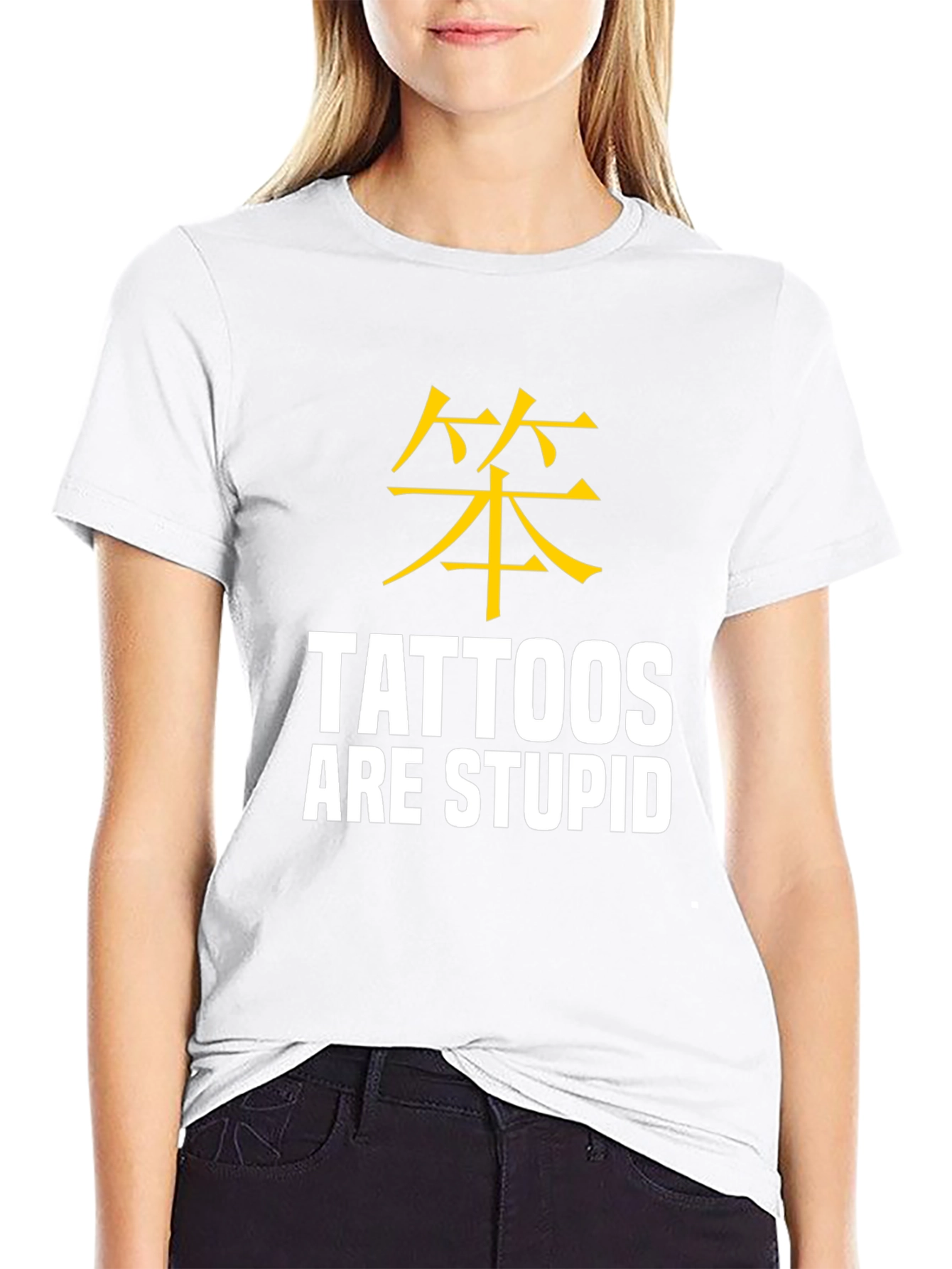 Tattoos Are Stupid Sarcastic Graphic Tee