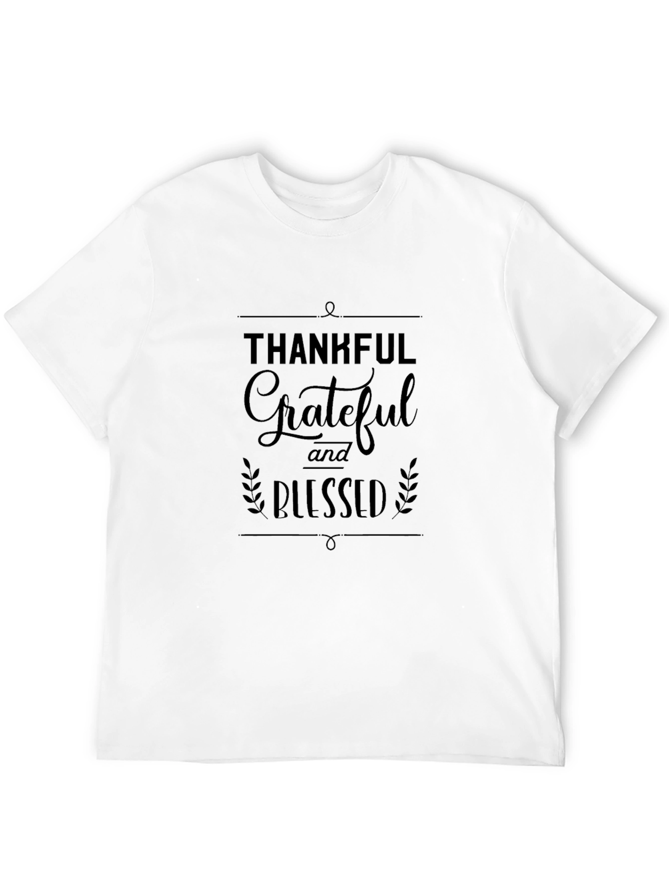 Thankful Grateful Blessed Black T-Shirt