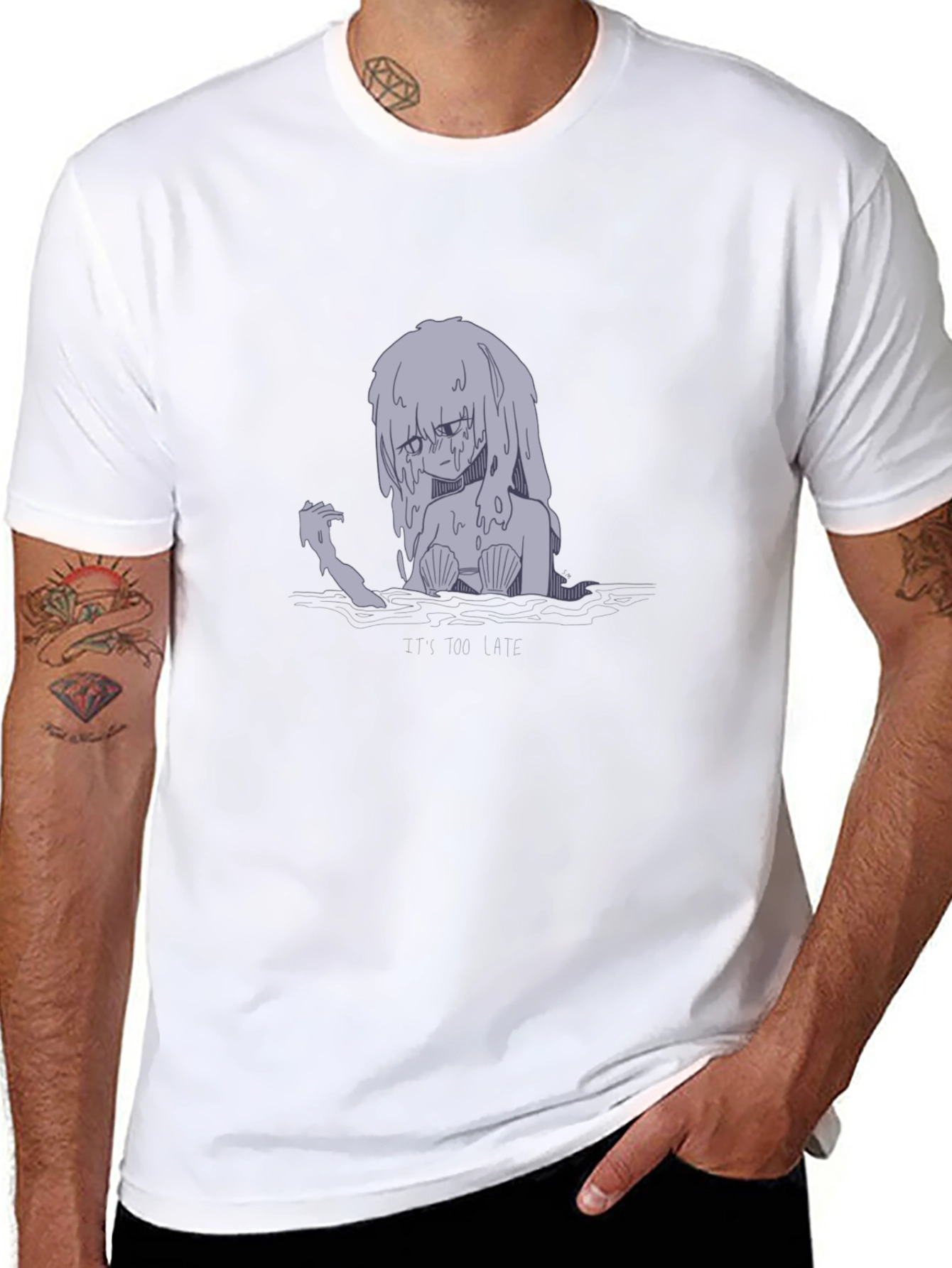 Sad Mermaid Graphic T-Shirt
