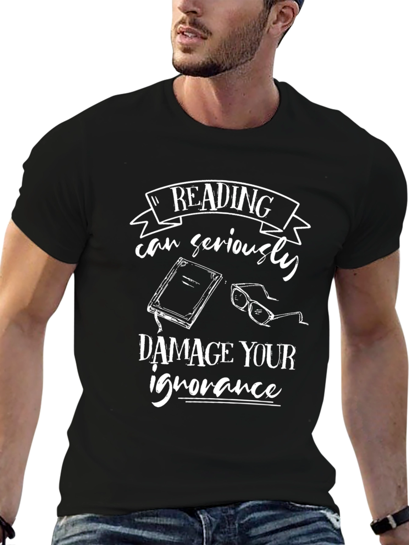 Reading Can Damage Your Ignorance Black T-Shirt