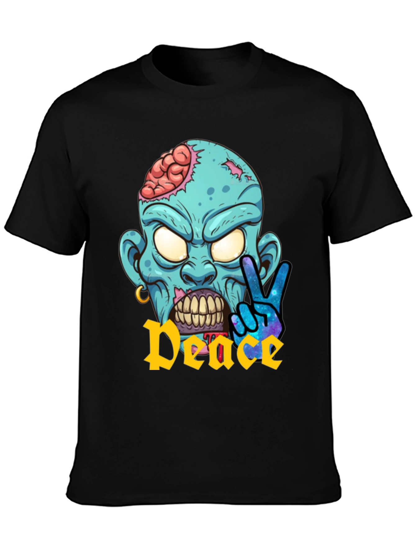 Zombie Peace Sign Graphic T-Shirt