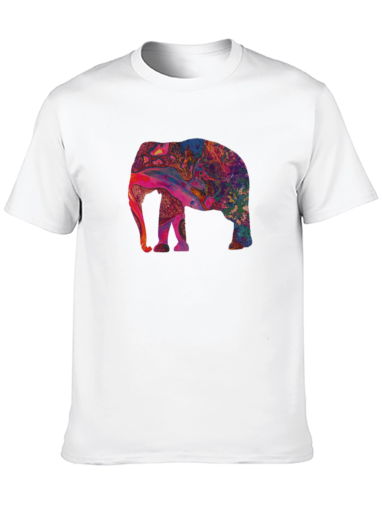 Psychedelic Elephant Graphic Tee - Black