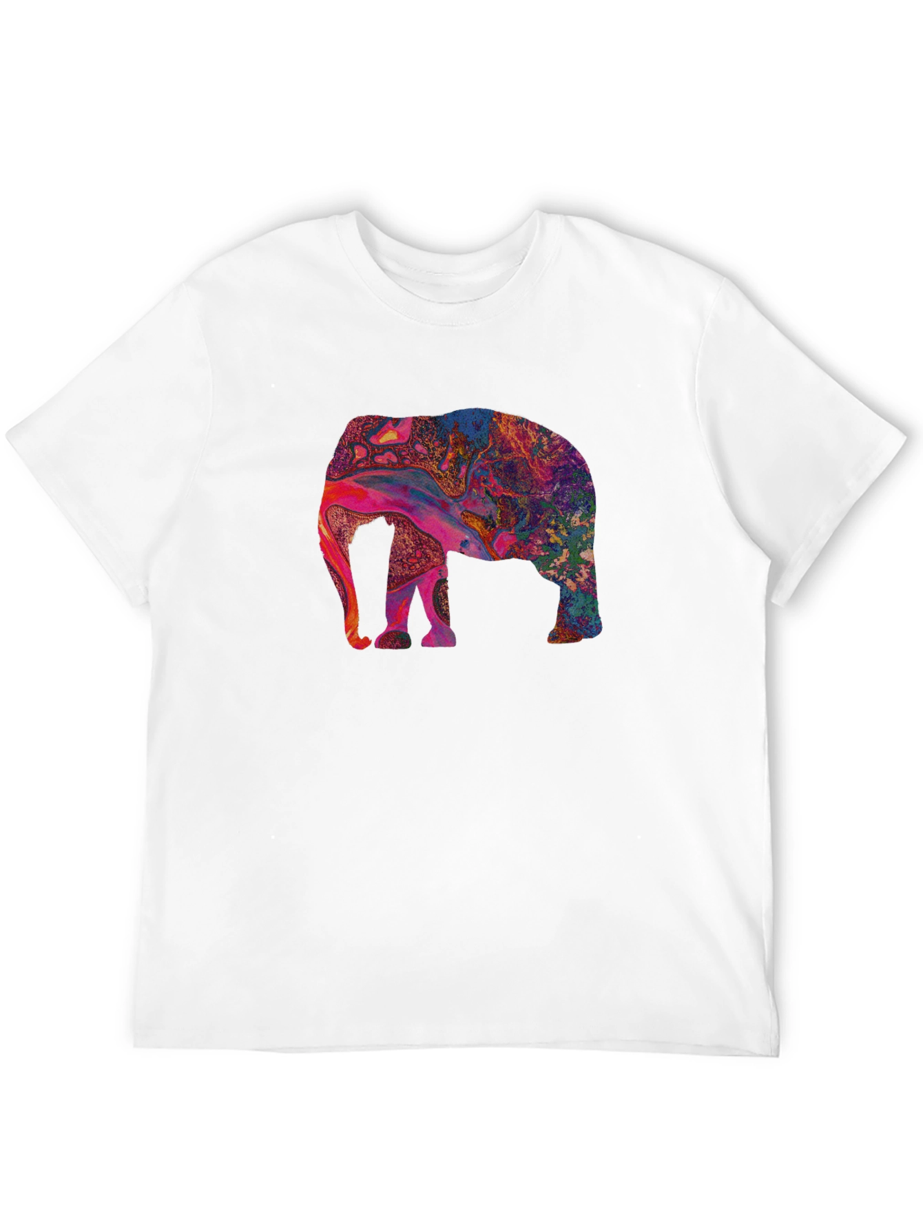Psychedelic Elephant Graphic Tee - Black