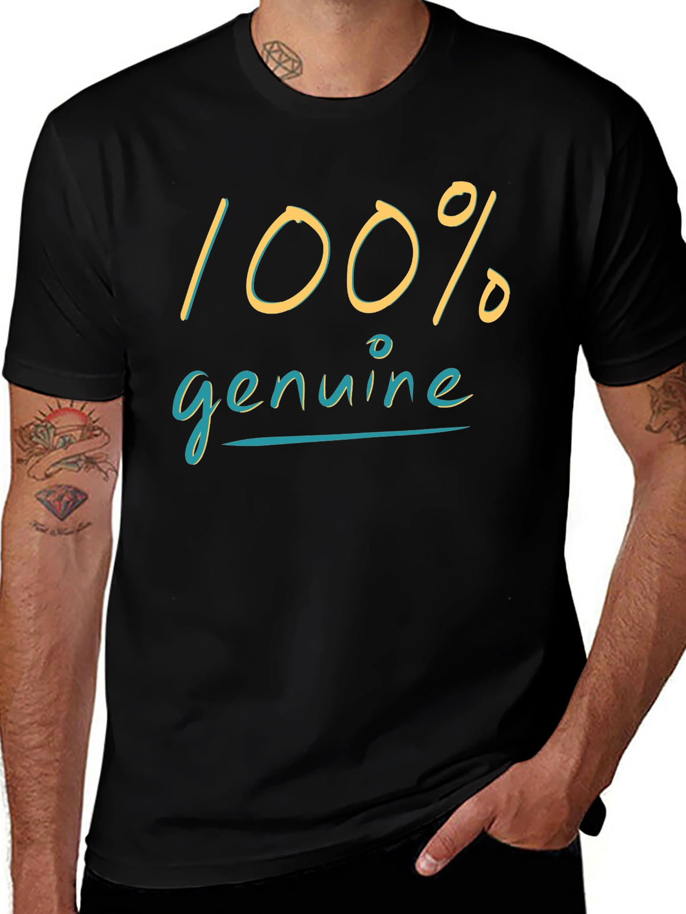 100% Genuine Black Graphic Tee