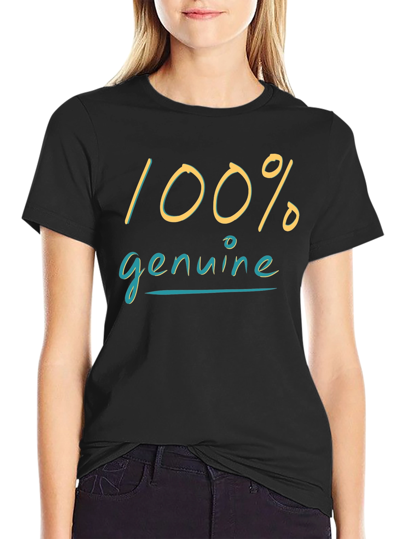100% Genuine Black Graphic Tee