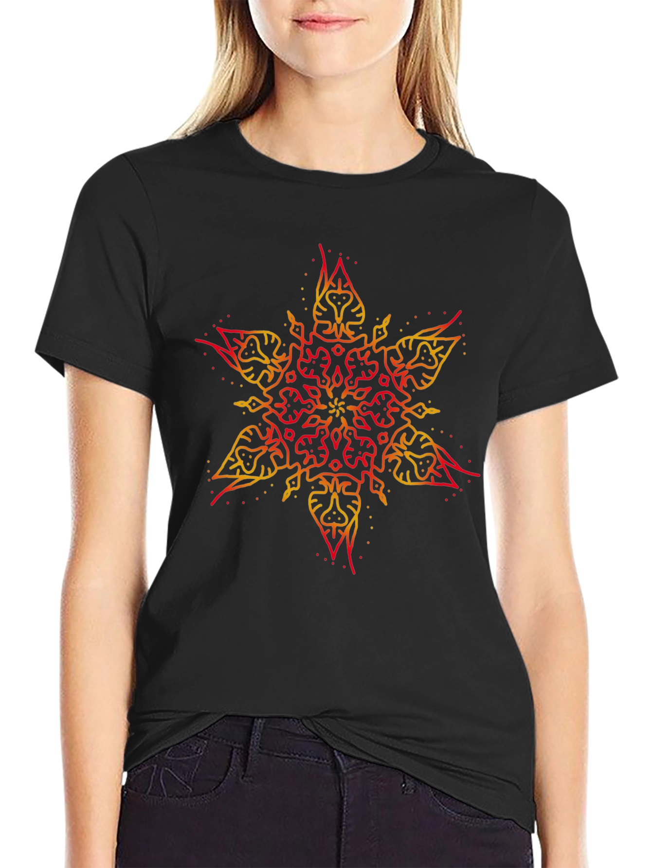 Tribal Star Graphic Black T-Shirt