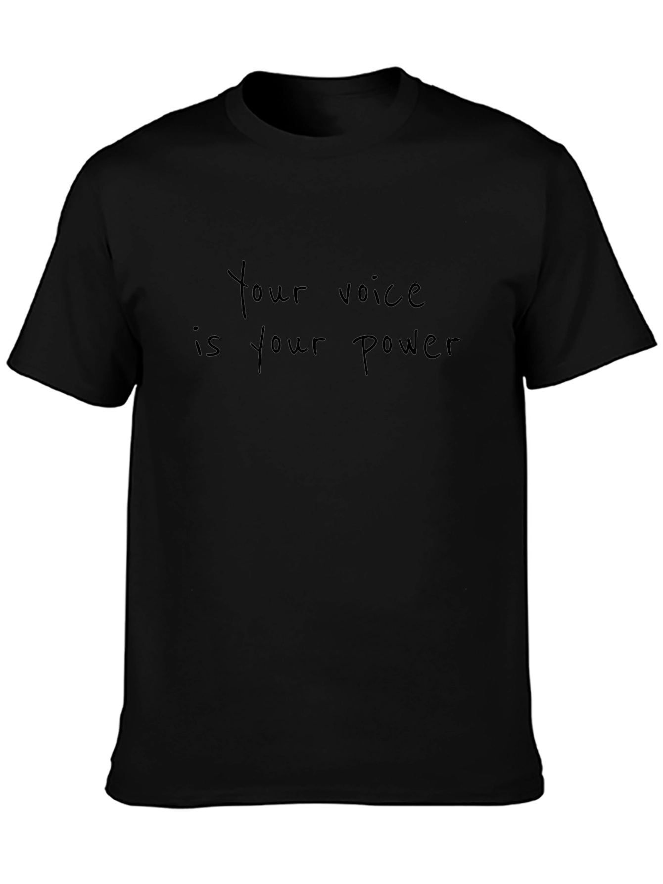 Voice is Power T-Shirt - Black Crew Neck