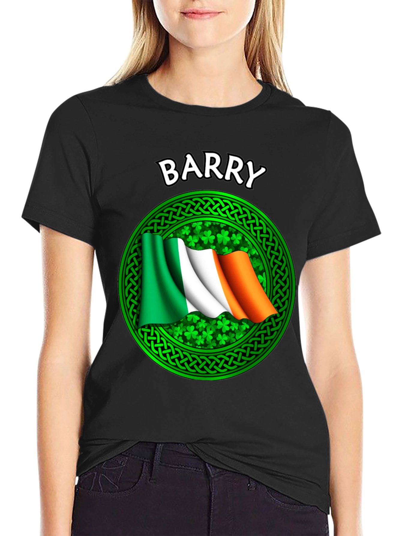 Barry Irish Flag Shamrock Graphic T-Shirt