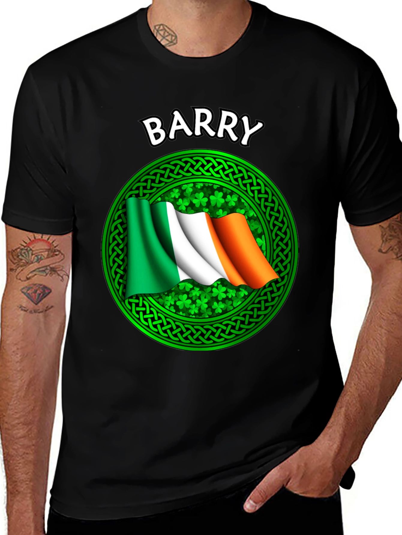 Barry Irish Flag Shamrock Graphic T-Shirt
