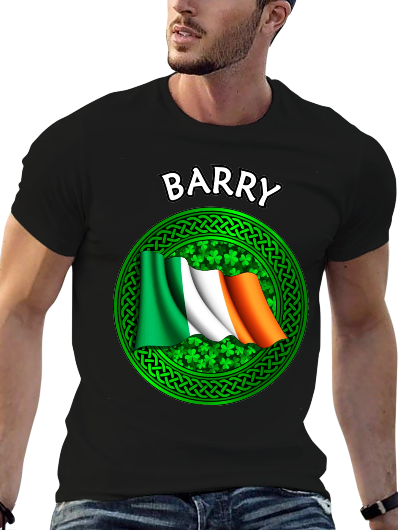 Barry Irish Flag Shamrock Graphic T-Shirt