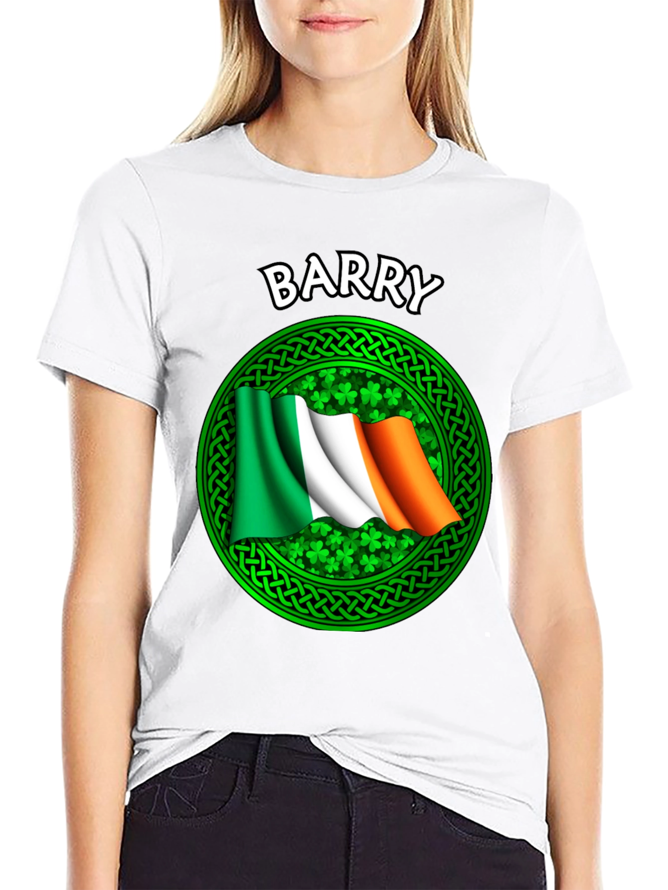 Barry Irish Flag Shamrock Graphic T-Shirt