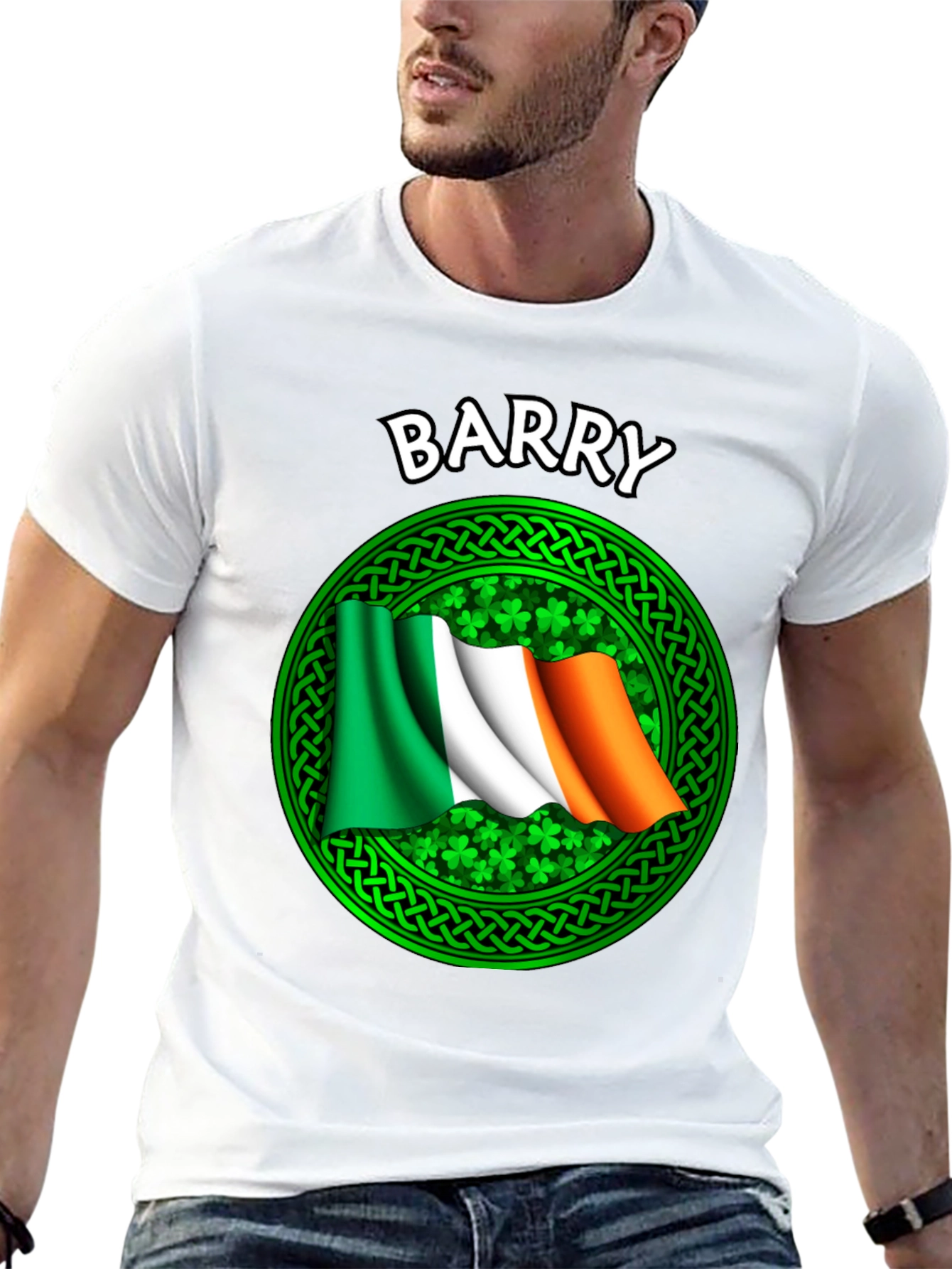 Barry Irish Flag Shamrock Graphic T-Shirt