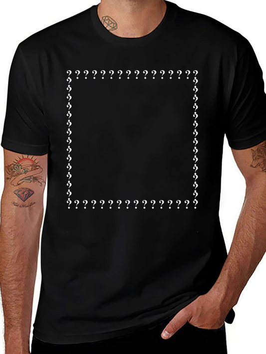 Question Mark Border T-Shirt - Black